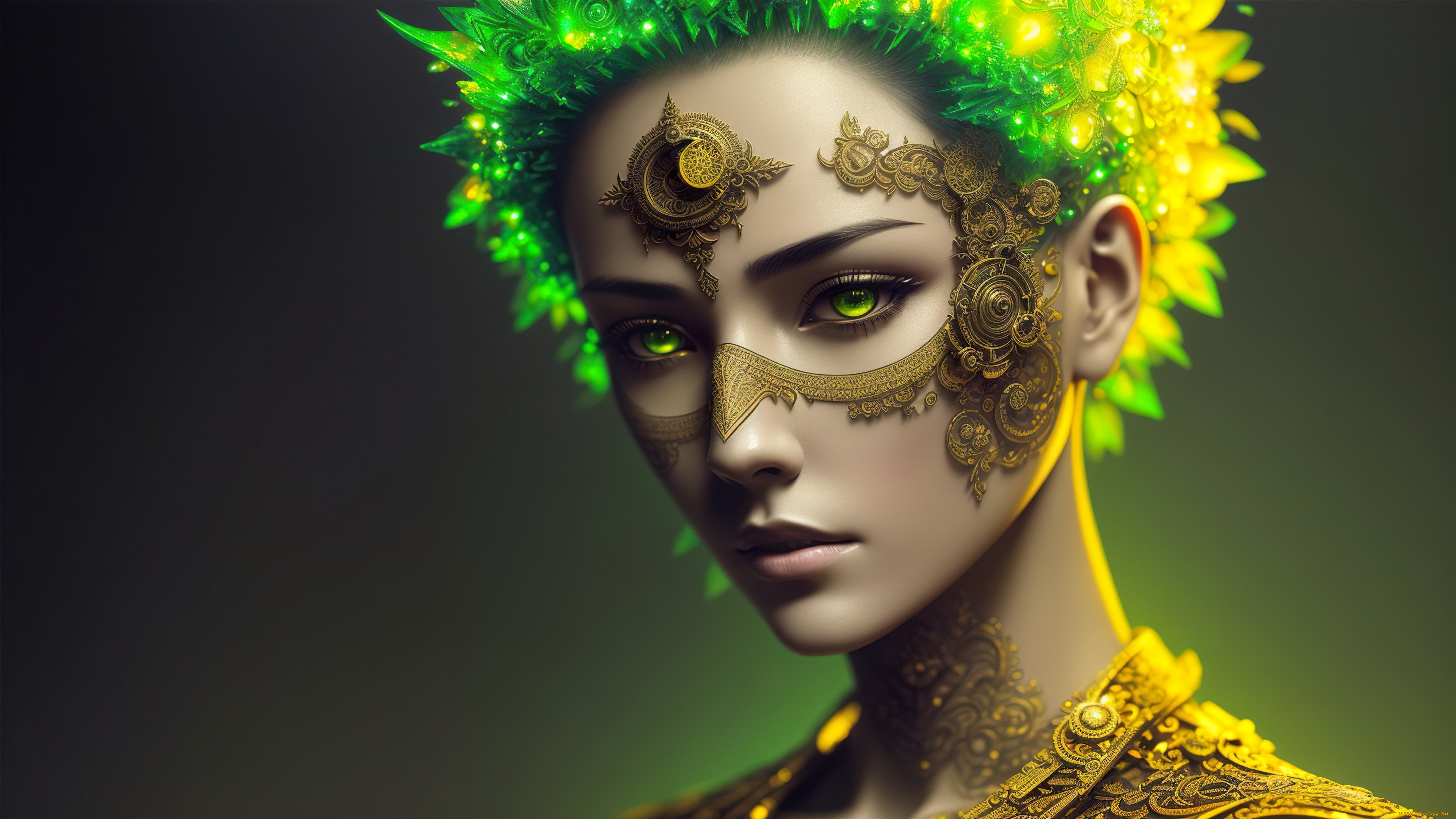  - girl, , , abstract, girl, fantasy, art, digital, fractal, green, eye, stable, diffusion, neuronet, ai